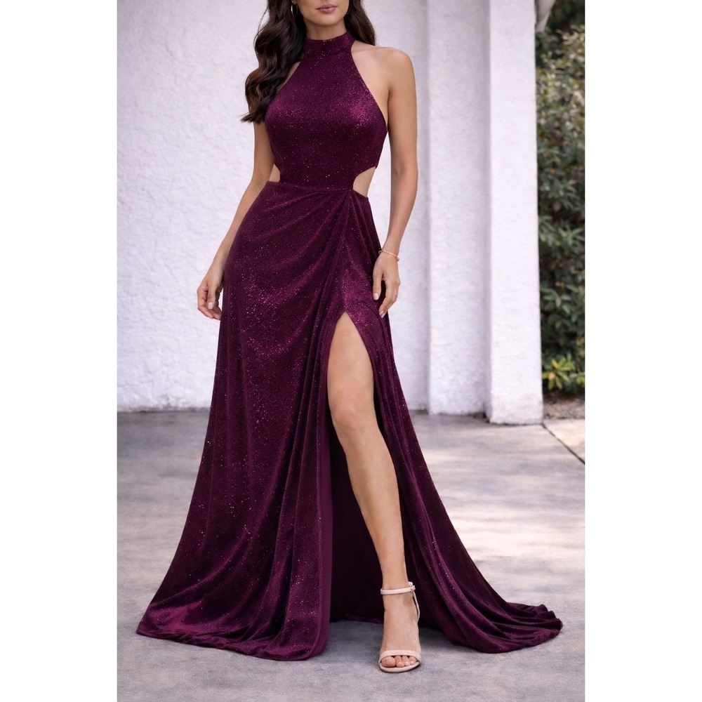 Vintage whimsygoth morgan and co purple Velvet Glitter Size 7 Prom Formal Patent
